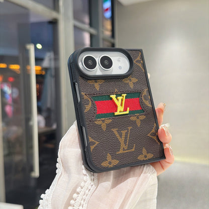 Classic Luxury LV Monogram Canvas Case for iPhone Duo