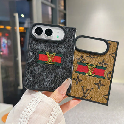 Classic Luxury LV Monogram Canvas Case for iPhone Duo
