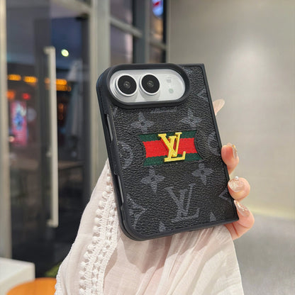 Classic Luxury LV Monogram Canvas Case for iPhone Duo
