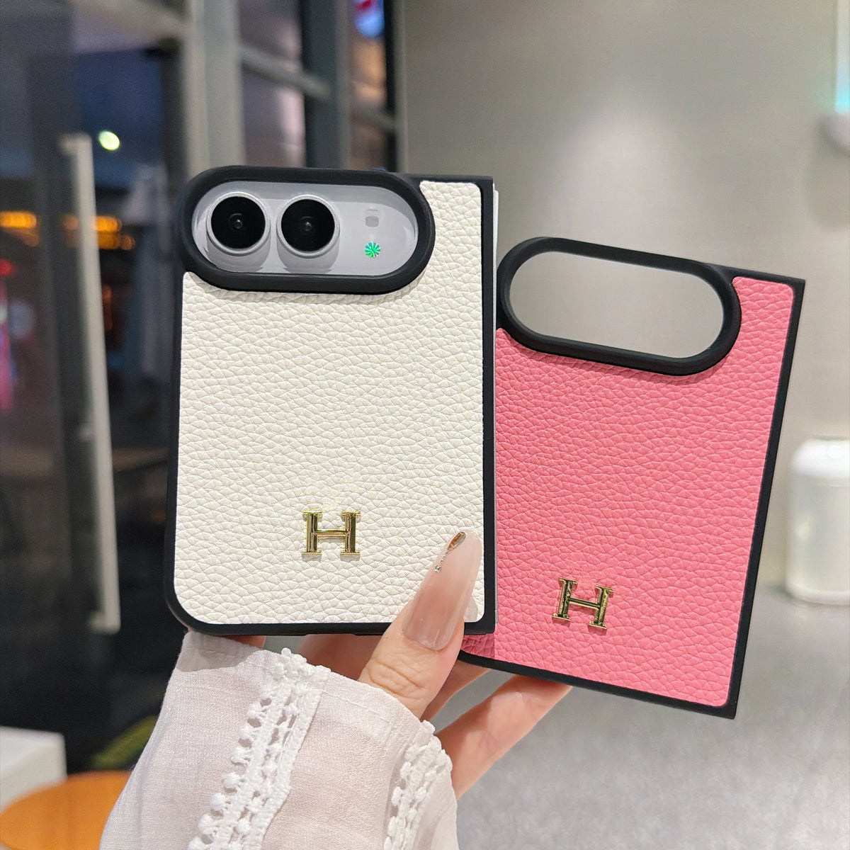 Classic HERMES Monogram Canvas Case for iPhone Duo