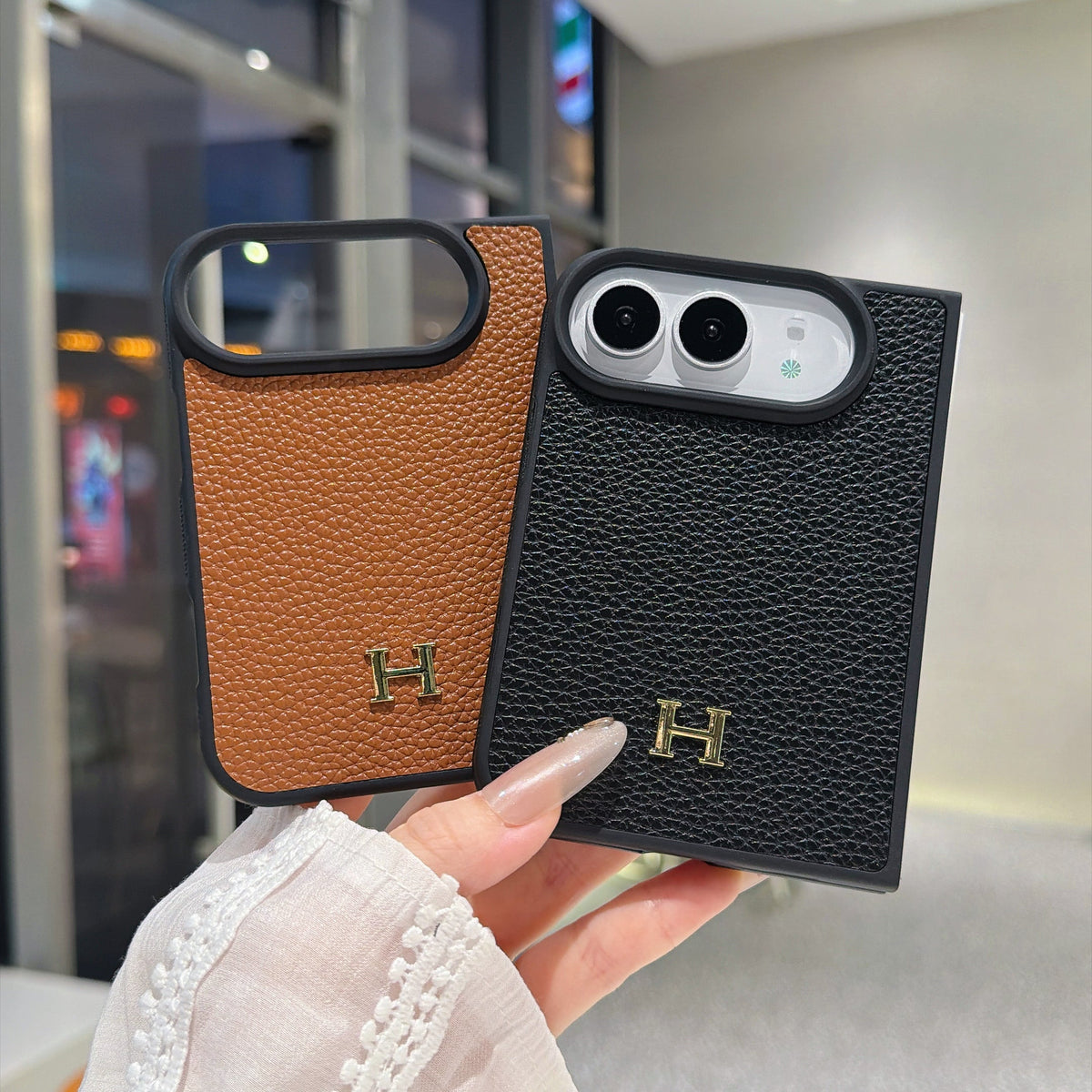 Classic HERMES Monogram Canvas Case for iPhone Duo