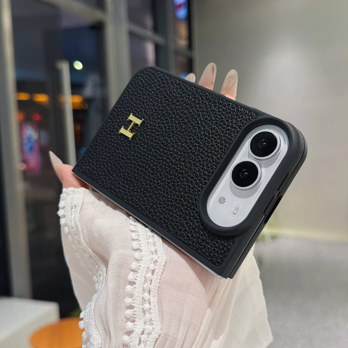 Classic HERMES Monogram Canvas Case for iPhone Duo