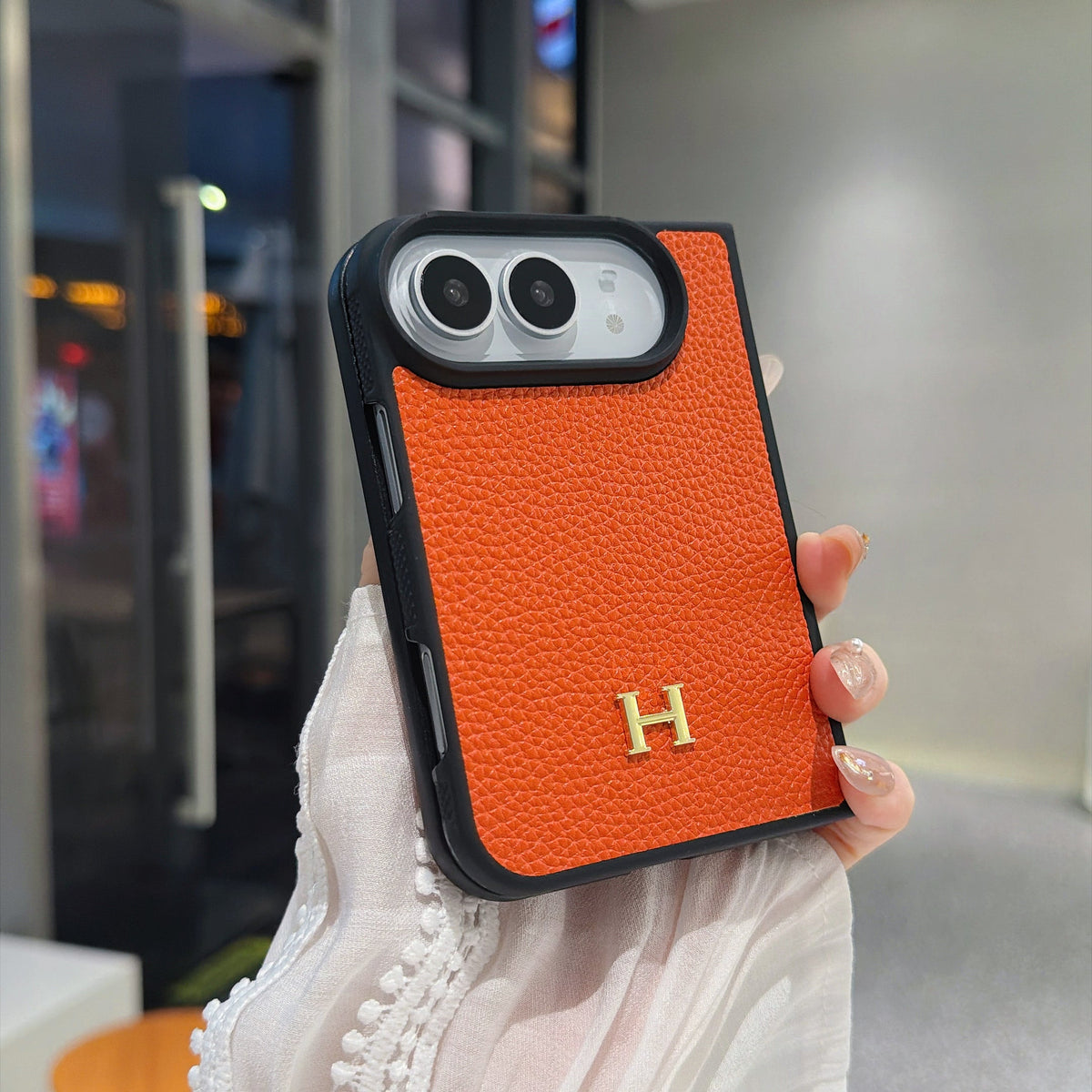 Classic HERMES Monogram Canvas Case for iPhone Duo