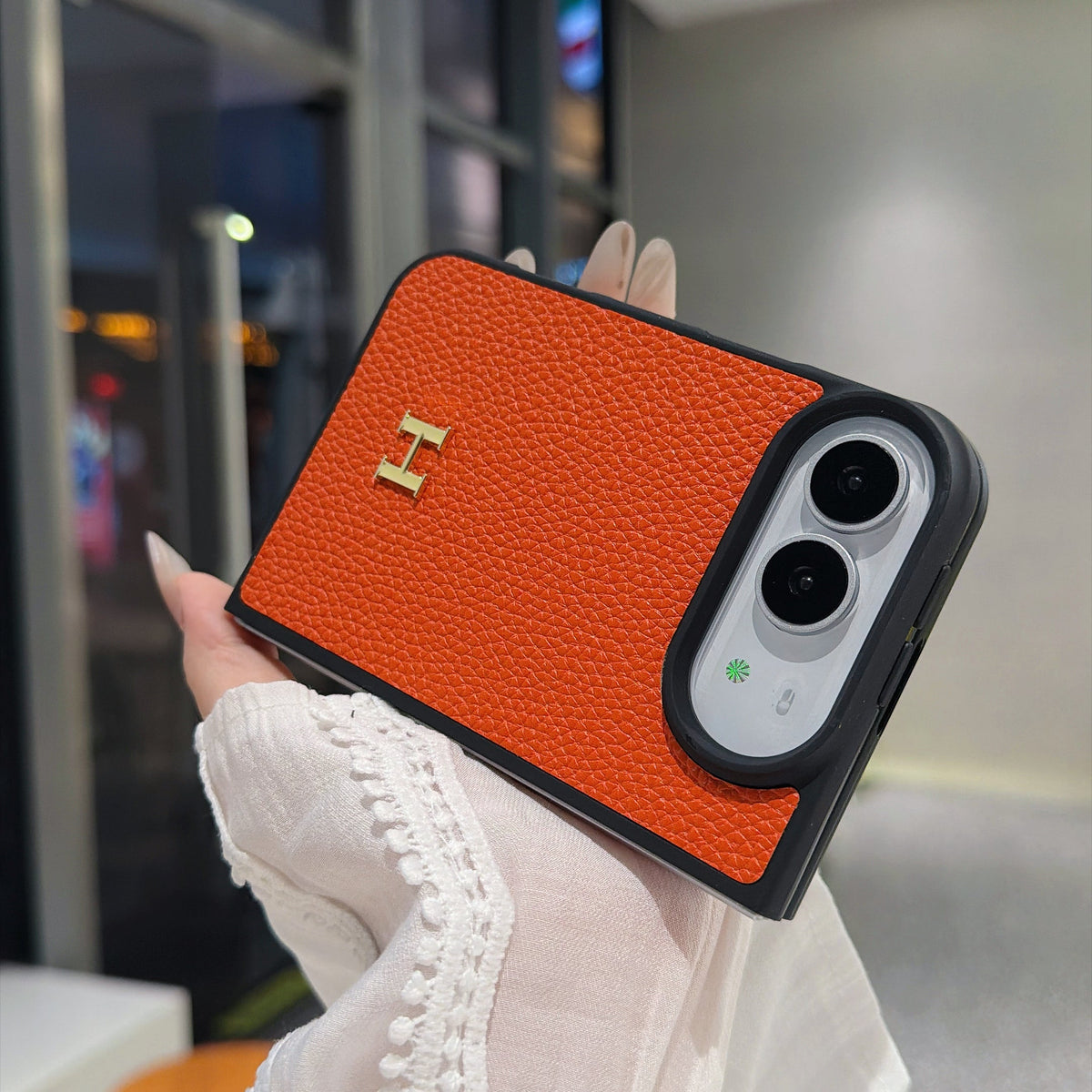 Classic HERMES Monogram Canvas Case for iPhone Duo