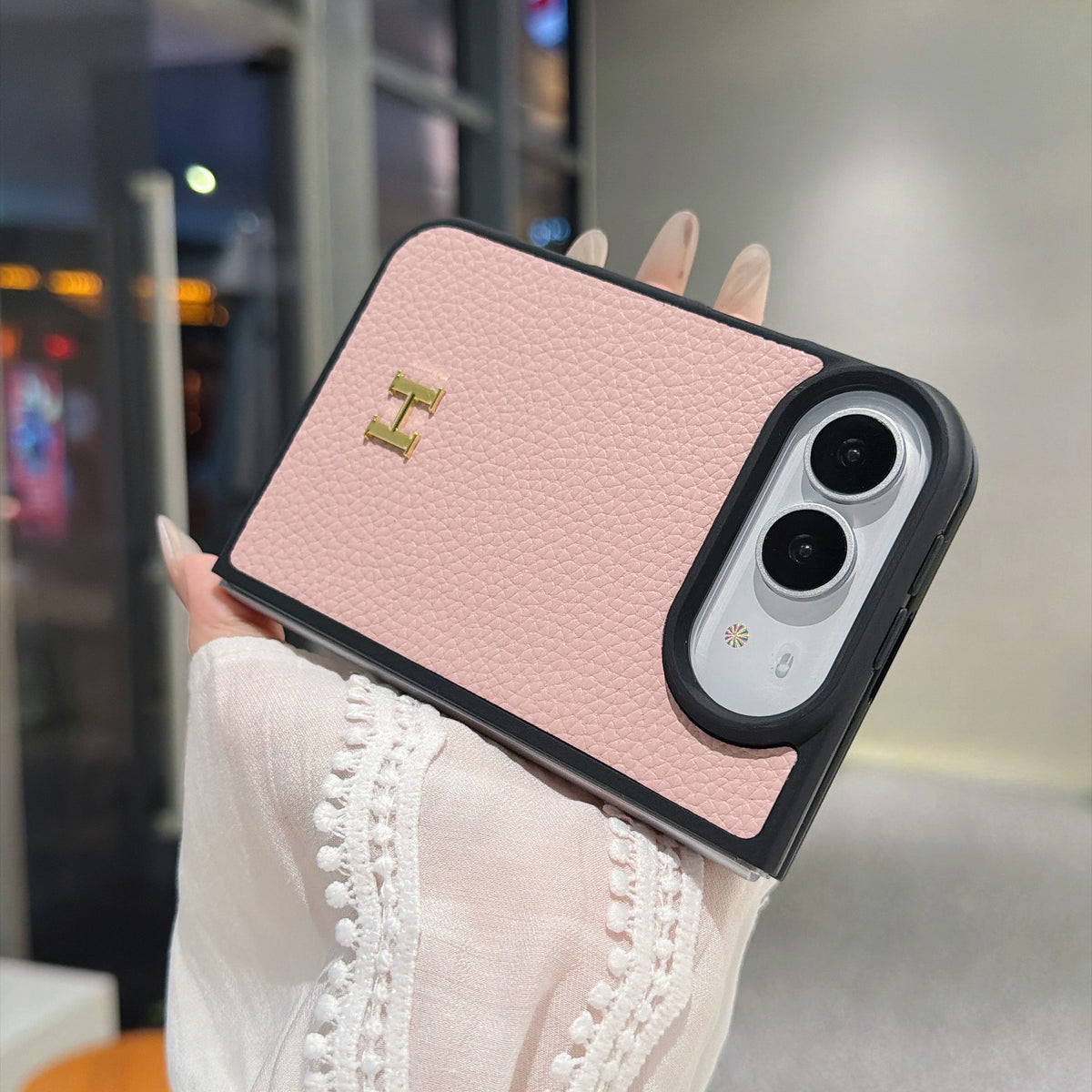 Classic HERMES Monogram Canvas Case for iPhone Duo