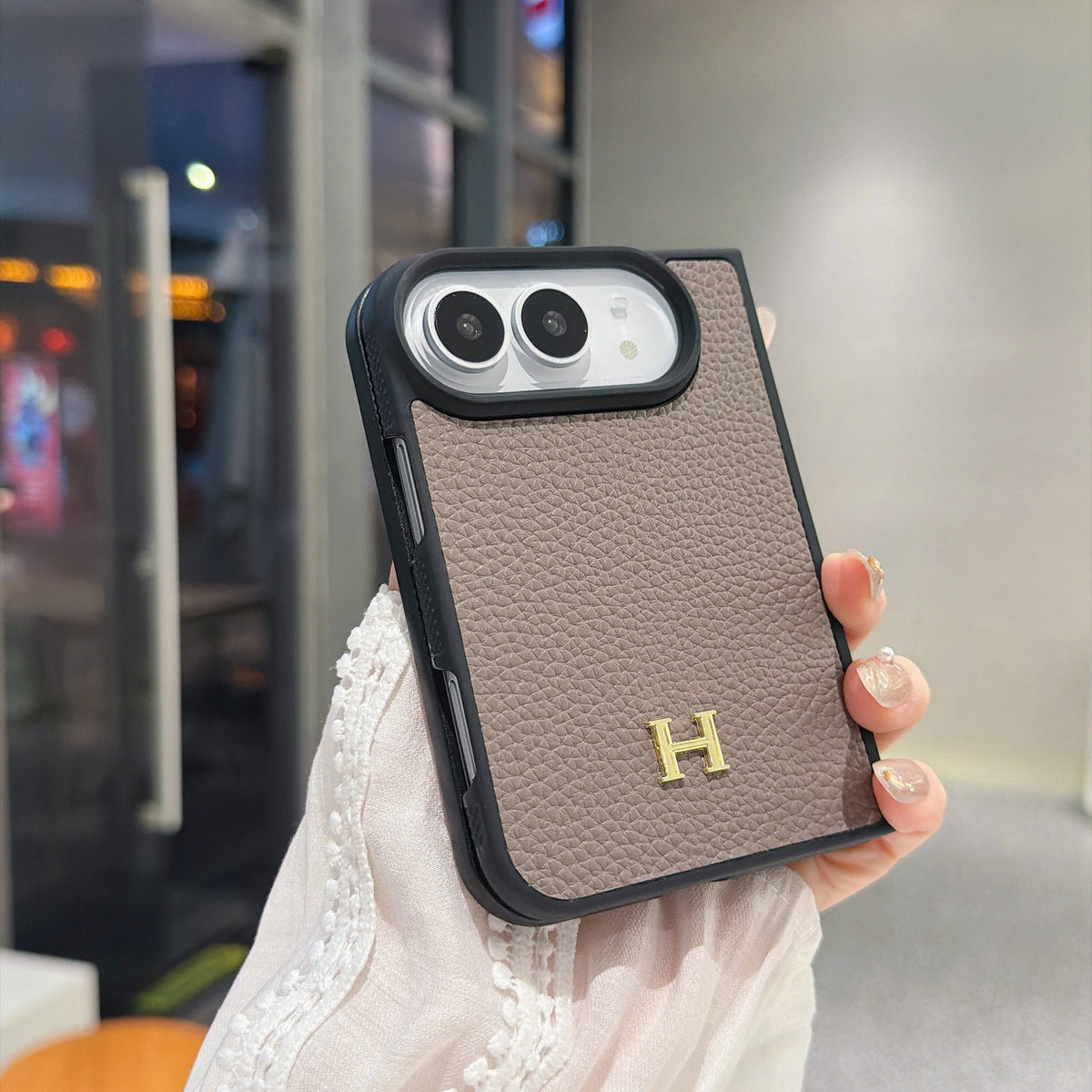 Classic HERMES Monogram Canvas Case for iPhone Duo