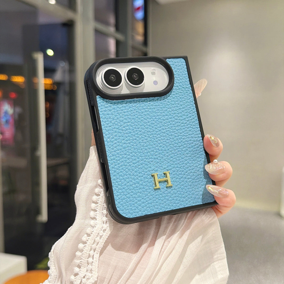 Classic HERMES Monogram Canvas Case for iPhone Duo