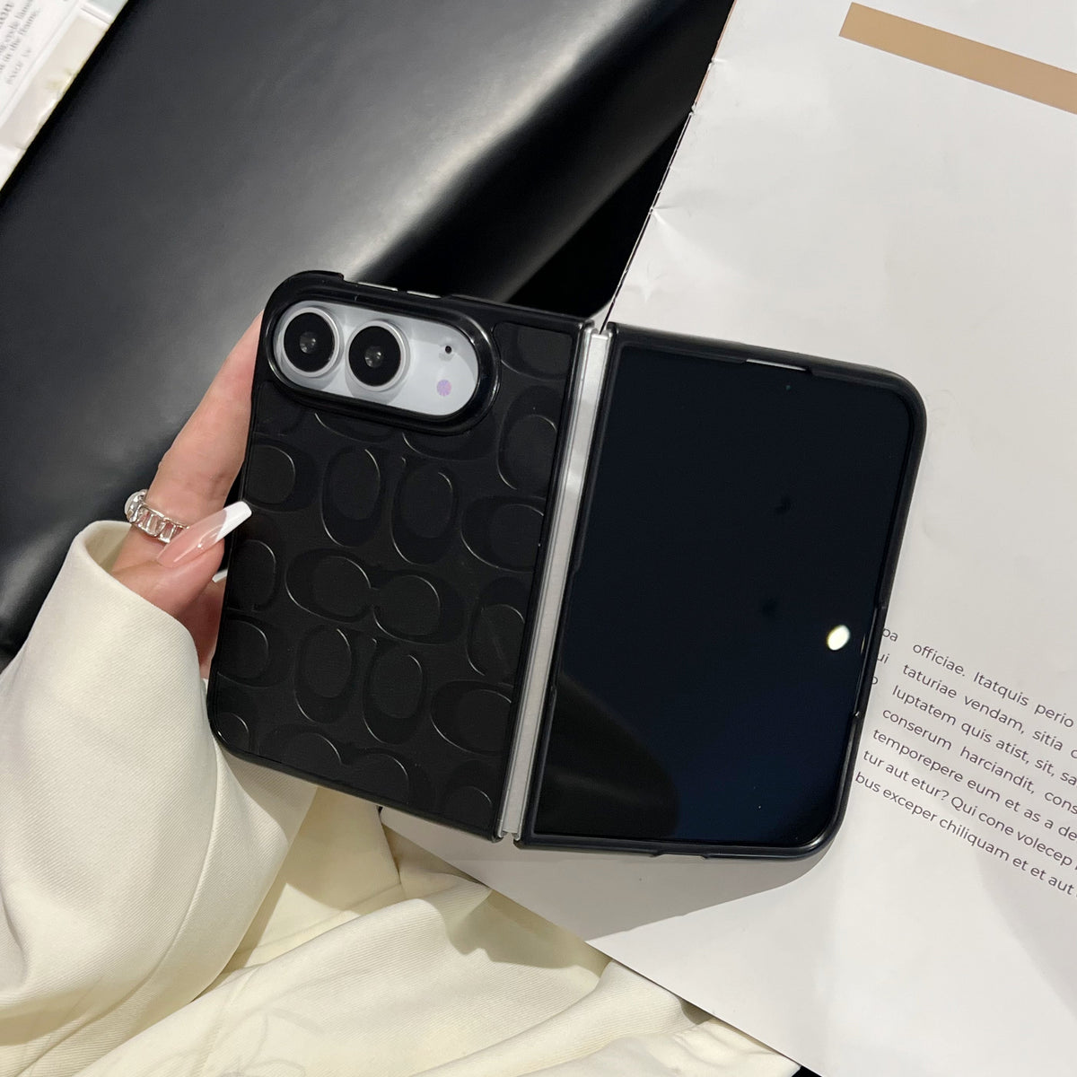 Luxury CH Monogram Canvas Case for iPhone Duo