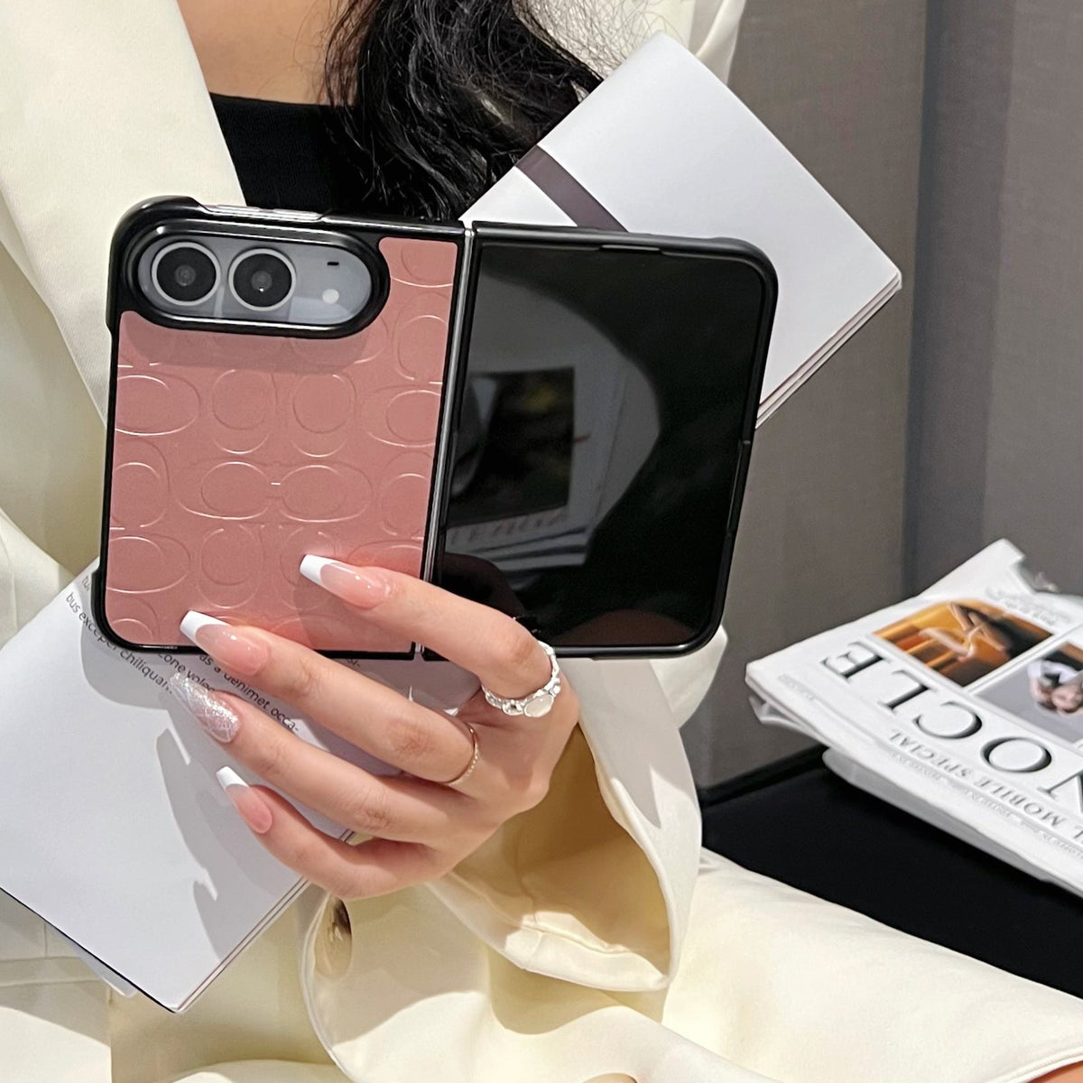 Luxury CH Monogram Canvas Case for iPhone Duo