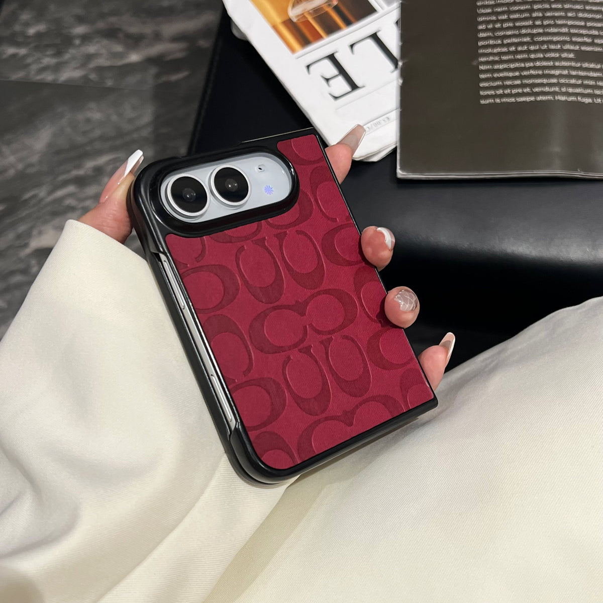 Luxury CH Monogram Canvas Case for iPhone Duo