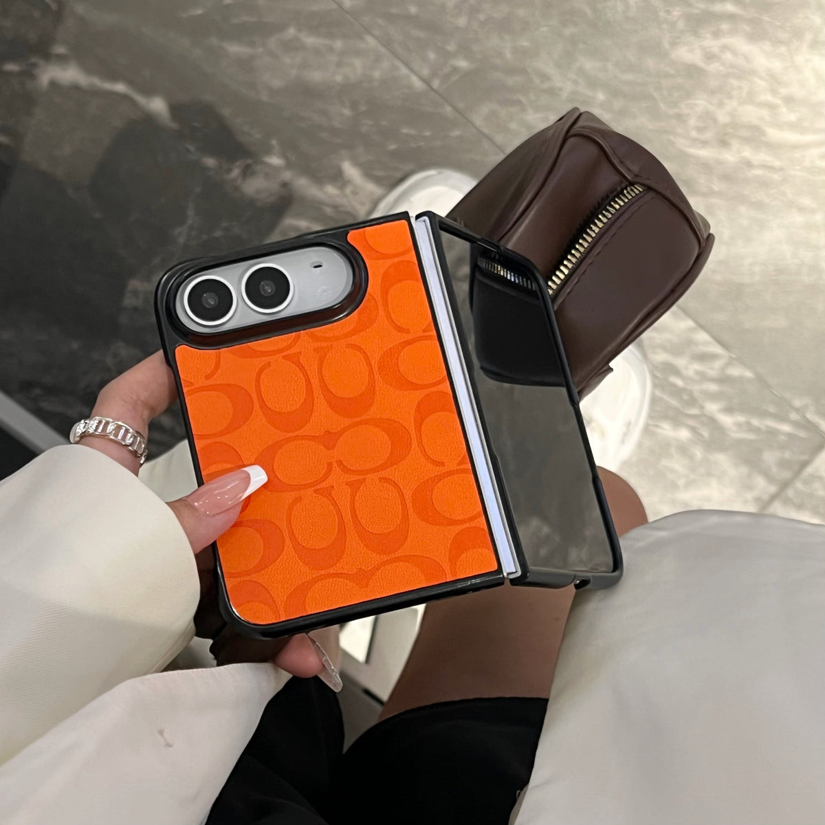 Luxury CH Monogram Canvas Case for iPhone Duo