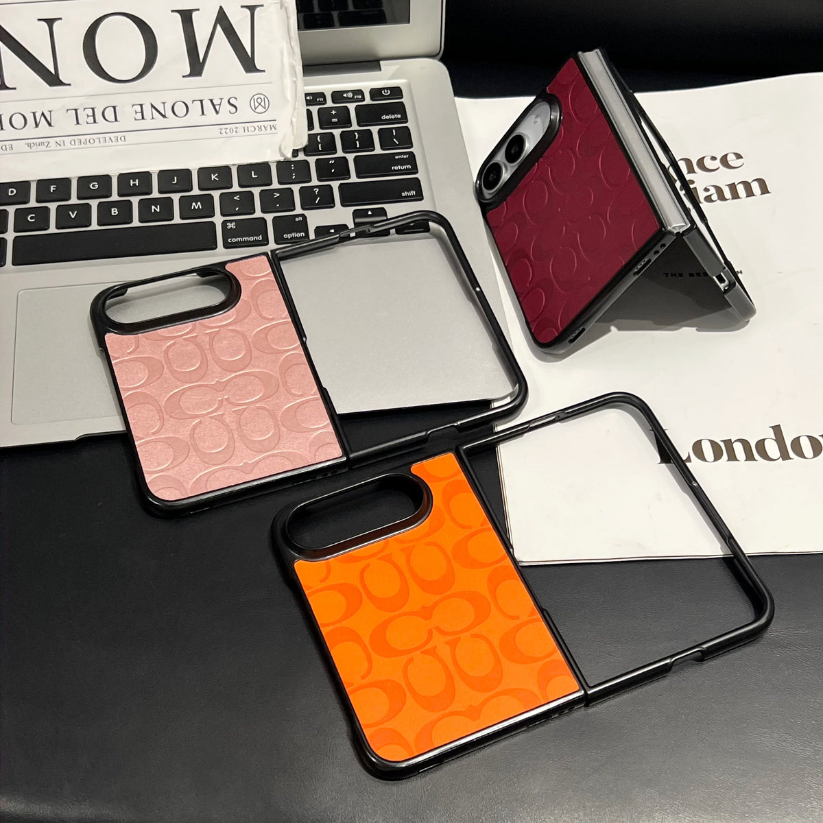 Luxury CH Monogram Canvas Case for iPhone Duo