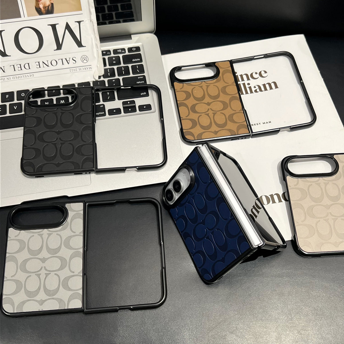 Luxury CH Monogram Canvas Case for iPhone Duo