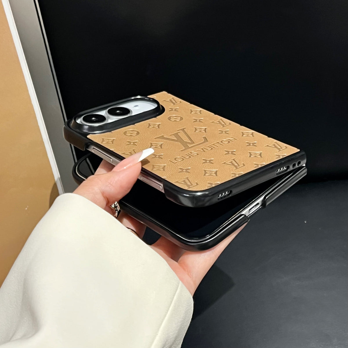 Luxury LV Monogram Canvas Case for iPhone Duo