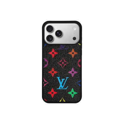 LV Black Multi-Color Monogram MagSafe Case for iPhone 12-17 Series