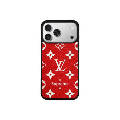 LV Red Monogram MagSafe Case for iPhone 12-17 Series