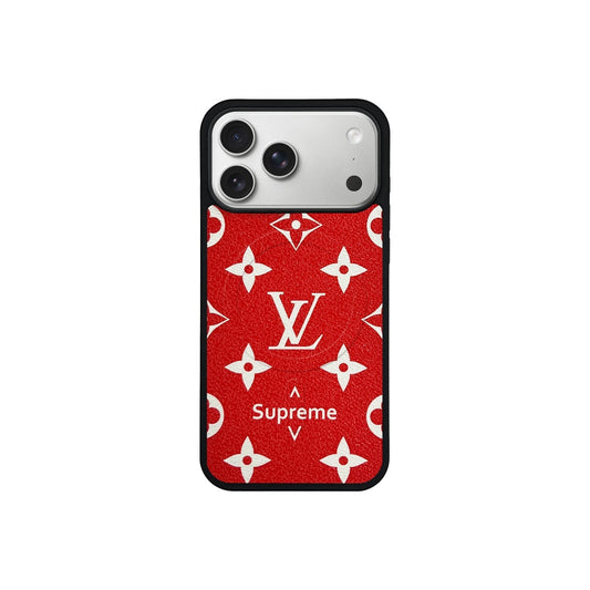 LV Red Monogram MagSafe Case for iPhone 12-17 Series