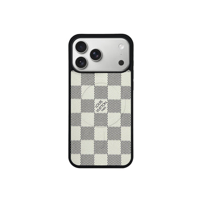 LV White Classic MagSafe Case for iPhone 12-17 Series