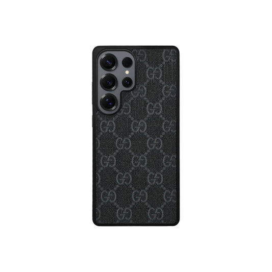 Luxury Monogram Canvas Black Case for Samsung S22-S26 Series