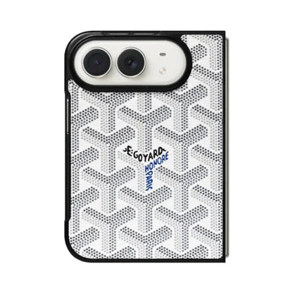 Luxury GYD Monogram Case Logo White for iPhone Duo