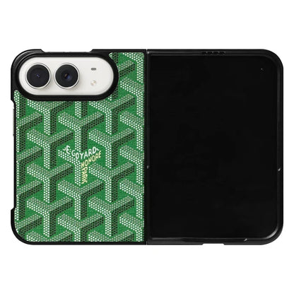 Luxury GYD Monogram Case Logo Green for iPhone Duo