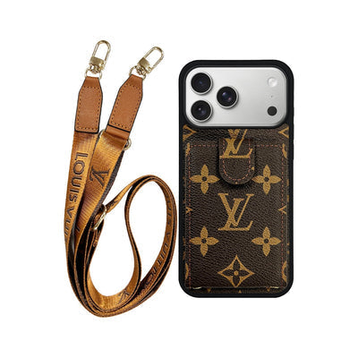 luxury iPhone Case Card Holder Detachable Lanyard