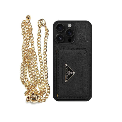 Luxury Phone Case Logo Card Holder & Lanyard For iPhone 12-18 Pro & Pro Max