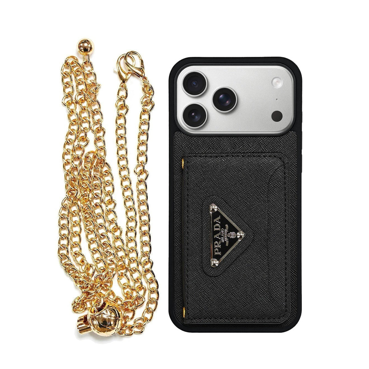 Luxury Phone Case Logo Card Holder & Lanyard For iPhone 12-18 Pro & Pro Max
