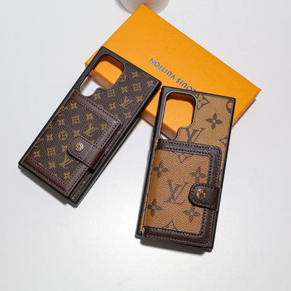 Leather Designer Wallet Phone Case for Samsung Galaxy S22-26 Series