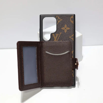 Leather Designer Wallet Phone Case for Samsung Galaxy S22-26 Series