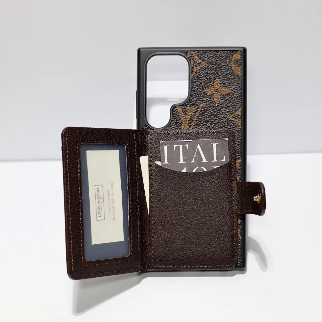 Leather Designer Wallet Phone Case for Samsung Galaxy S22-26 Series