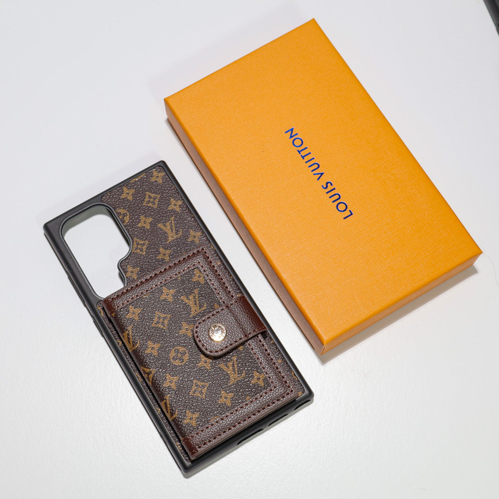 Leather Designer Wallet Phone Case for Samsung Galaxy S22-26 Series