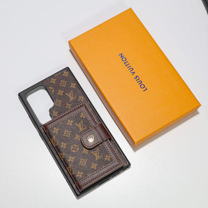 Leather Designer Wallet Phone Case for Samsung Galaxy S22-26 Series