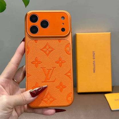 Signature Monogram Embossed Phone Case For iPhone 13-17