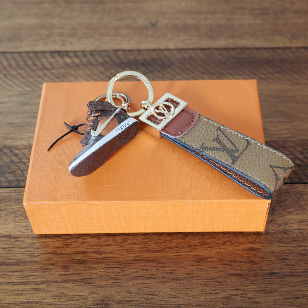 Luxury Key Chain Dupe Brown Monogram Sneakers