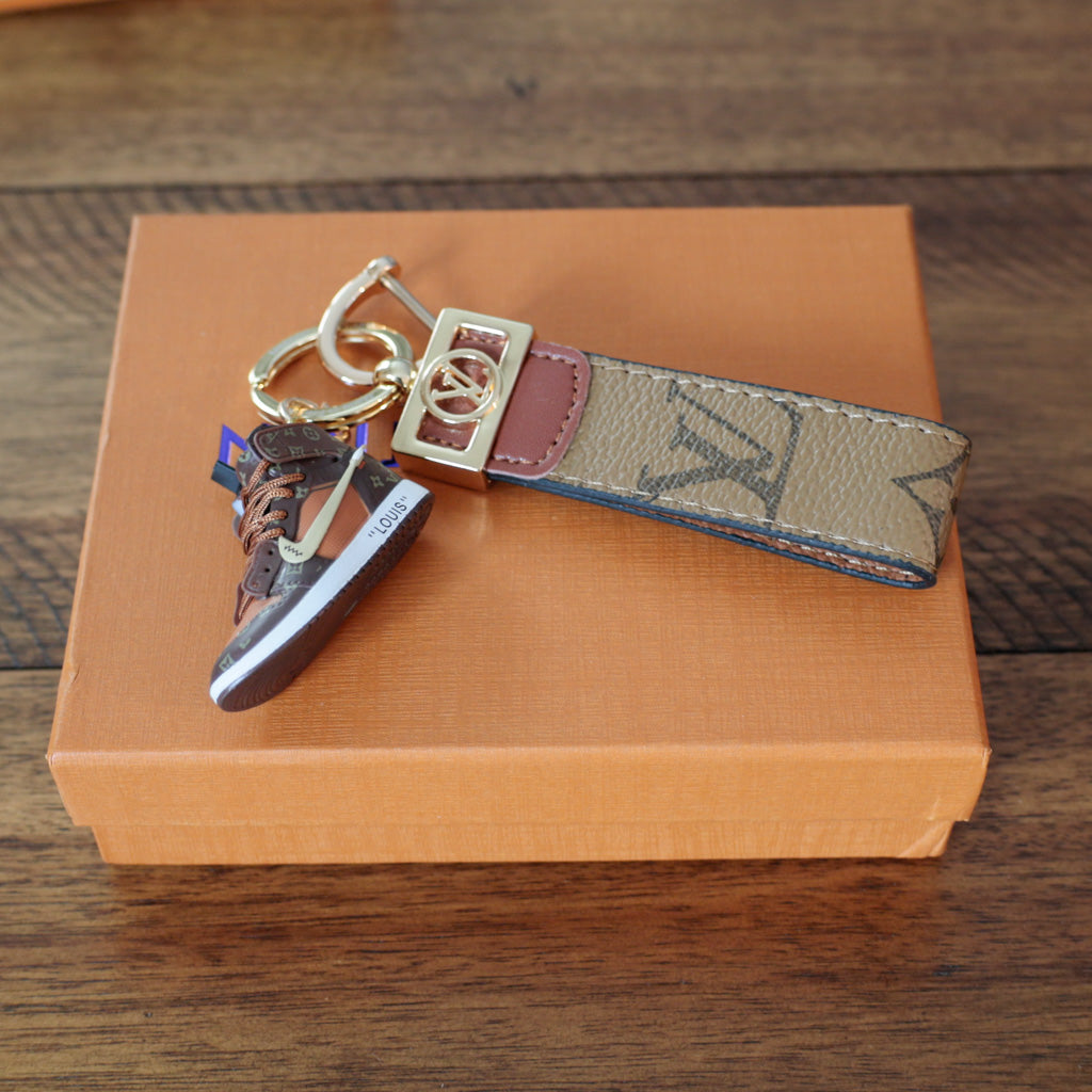 Luxury Key Chain Dupe Brown Monogram Sneakers