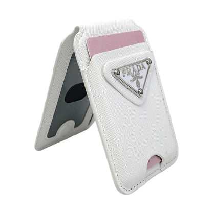 Magnetic Leather Wallet Stand with Card Slot for MagSafe