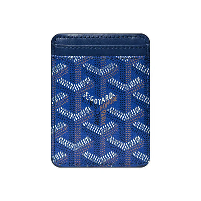  Premium Royal Blue magnetic MagSafe card holder with a luxurious geometric pattern