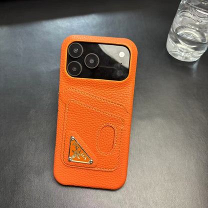 Prada Stylish Case with Card Holder For iPhone 13-18 Pro & Pro Max