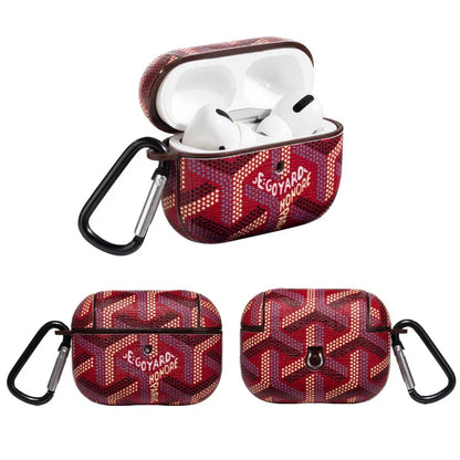 Luxury Red GYD Monogram AirPods Case - Stylish Protective Shell