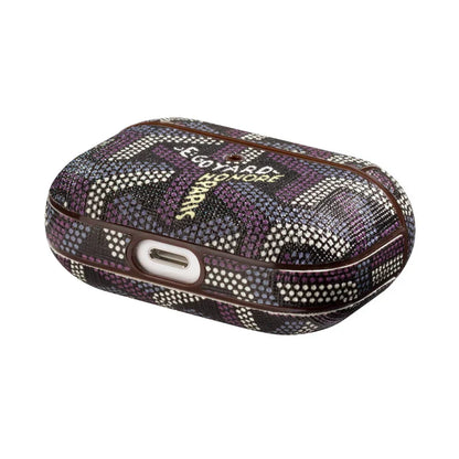 Premium Black GYD Monogram AirPods Case - Stealth Luxury Edition