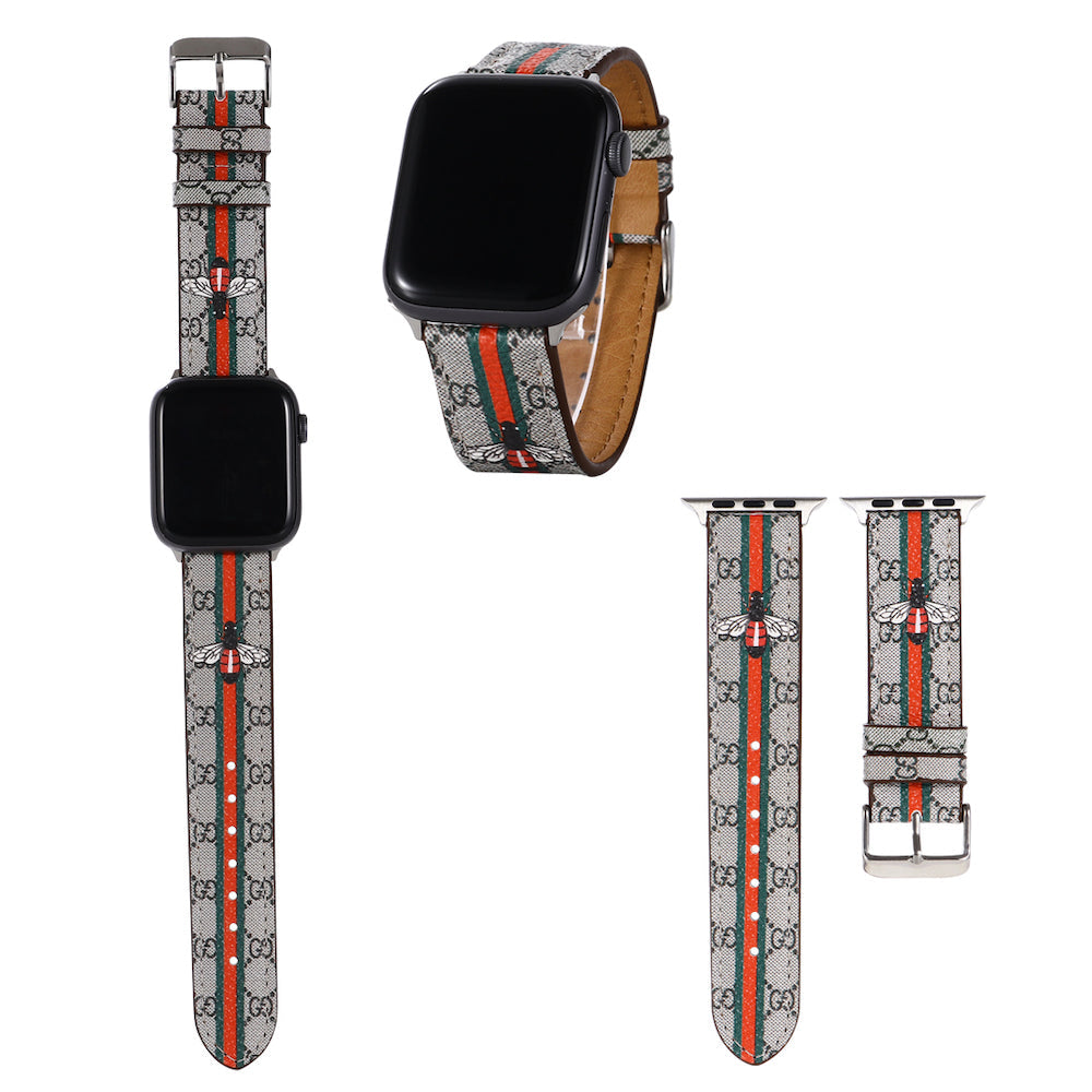 Luxury GG Leather Strap for Apple Watch