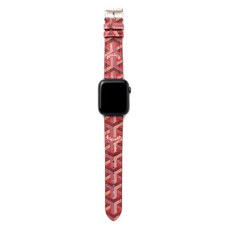 Luxury Red GYD Monogram Watch Strap for Apple Watch