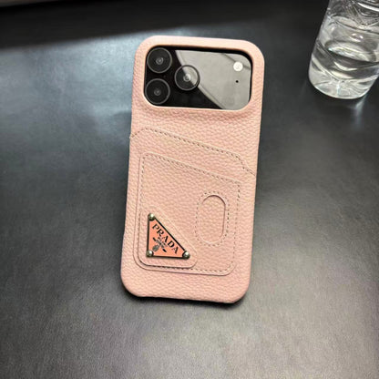 Prada Stylish Case with Card Holder For iPhone 13-18 Pro & Pro Max