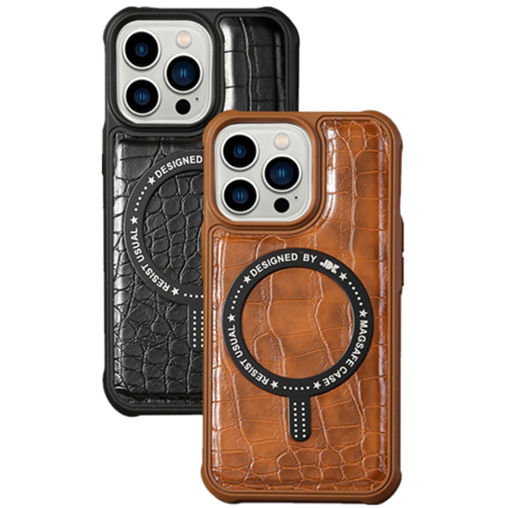 Magnetic Leather Case For iPhone 14 13 12 series - theroxymob