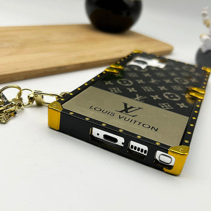 Samsung Galaxy S24 Series Luxury Branded Trunk Case With Chain Roxy New