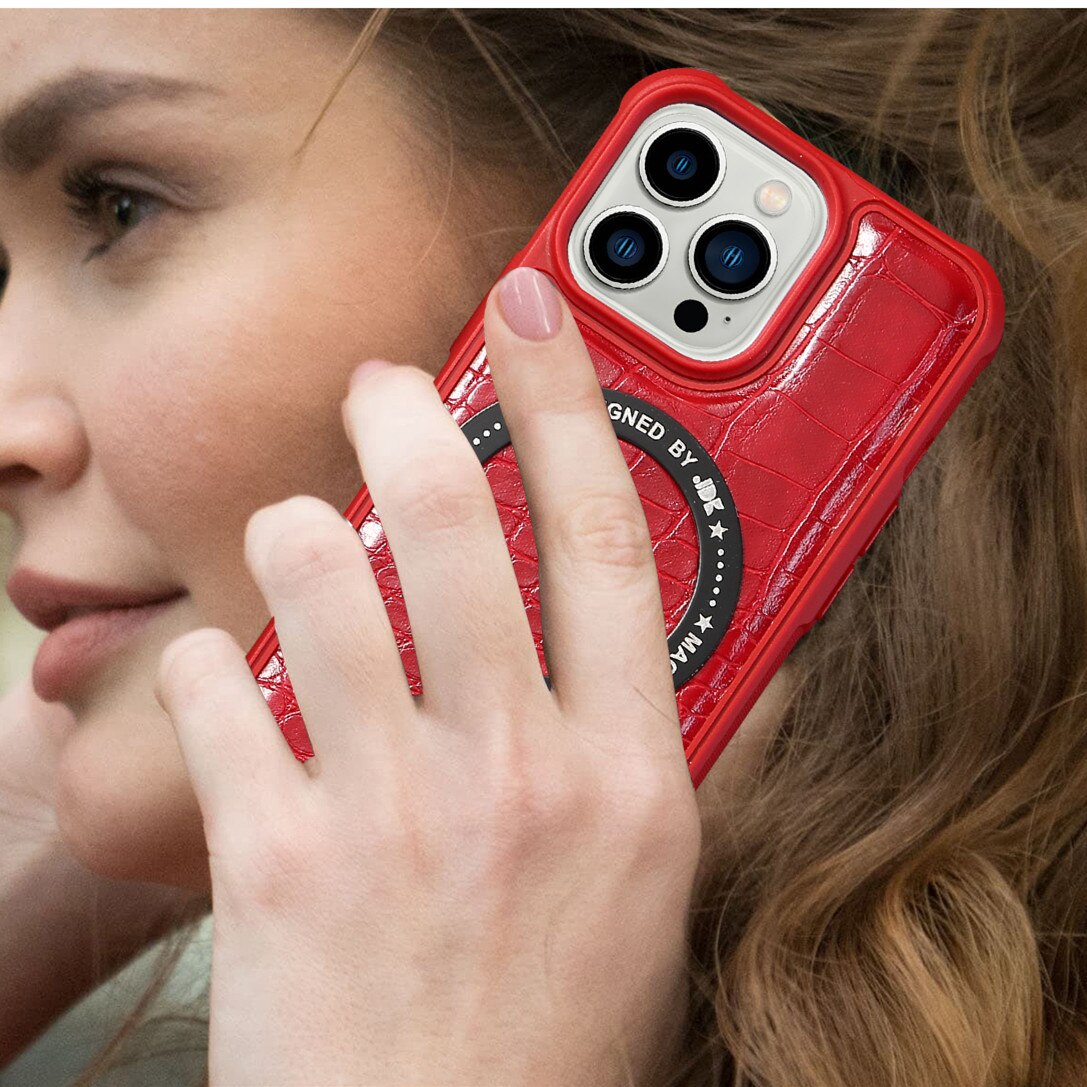 Magnetic Leather Case For iPhone 14 13 12 series - theroxymob