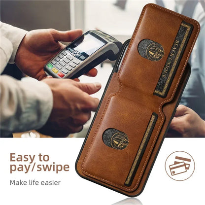 Luxury Case Card Holder Leather Magnetic Pocket Cover For iPhone 16 15 14