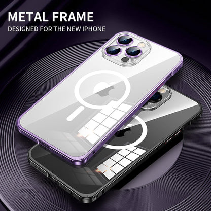 Aluminum Metal Frame With Lens Protection MagSafe Case for iPhone 14 13 12 series - theroxymob