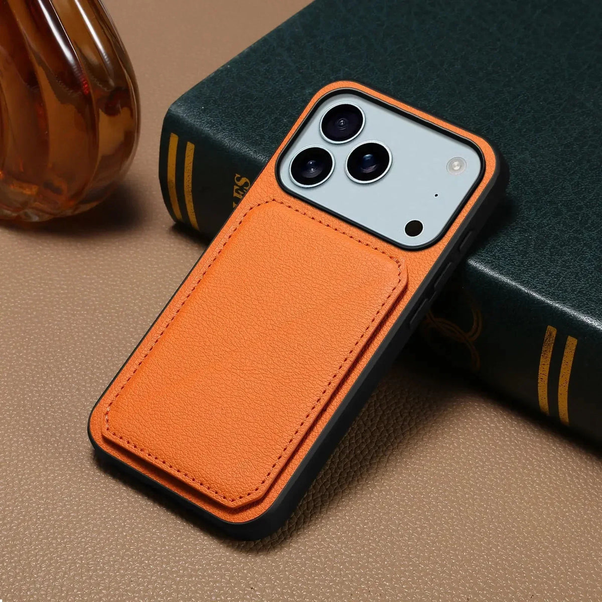 Leather Phone Case Invisible Bracket Card Holder For Cover For iPhone 17/ 16/ 15/ 14 THEROXYMOB